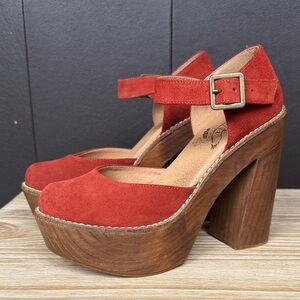 Freebird Rust Suede Platform Shoes